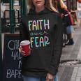 Christian Shirt For Girls Faith Over Fear Trust God Tie Dye Women's Hoodie Unique Gifts