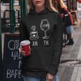 Am Coffee Pm Wine Drink Wine Loveino Kapuzenpullover für Damen Lustige Geschenke