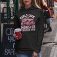 Girls Like Monster Trucks Too Pink Monster Truck Girls Women Hoodie Personalized Gifts