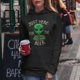 Just Here For The Beer Alien Graphic Beer Kapuzenpullover für Damen Lustige Geschenke