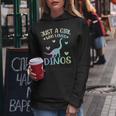 Just A Girl Who Loves Dinos La Chica De Los Dinosaurios Sudadera con capucha para mujer Regalos divertidos