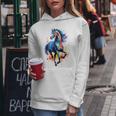 Children's Colourful Horse In Gallop Cute Horses Girls Stable And Riding Blue Kapuzenpullover für Damen Lustige Geschenke