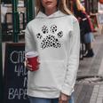 Dalmatian Dog Paw Polka Dot Polka Dot Women Kapuzenpullover für Damen Lustige Geschenke