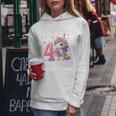 Kinder 4 Geburtstag Mädchen 4 Jahre Einhorn Party Outfit Einhorn Kapuzenpullover für Damen Lustige Geschenke