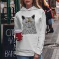 Vaporwave Cat And Moon For Cats Lover Manche Longue Sweat à capuche femme Cadeaux drôles