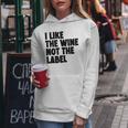 I Like The Wine Not The Label Gray Kapuzenpullover für Damen Lustige Geschenke