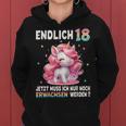 18Th Birthday Girl 18 Years Party Outfit Unicorn Kapuzenpullover für Damen