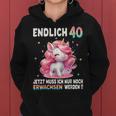 40Th Birthday Woman Party Outfit Unicorn Kapuzenpullover für Damen