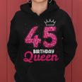 45 Geburtstag Süßes Krone Queen Für Frau 45 Jahre Kapuzenpullover für Damen