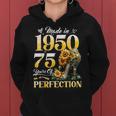75Th Birthday Floral Made In 1950 75 Years Old Sunflower Sudadera con capucha para mujer
