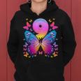 9Th Birthday Girl 9 Years Butterfly Number 9 Kapuzenpullover für Damen