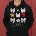 Baseball Sister Coquette Bow Girls Cheer Baseball Women Hoodie