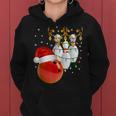 Bowling Christmas Bowling Santa Hat Christmas Lights Kapuzenpullover für Damen