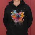 Colourful Dragonfly With Spray Effect Kapuzenpullover für Damen