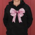 Coquette Pink Bow For Girls Cute Pink Coquette Bow Women Hoodie