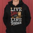 Cowboy Cowgirl Dancing Live Western Line Bailando Regalos Cuello Sudadera con capucha para mujer