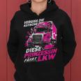 Echte Frauen Fahren Einen Großen Dienstwagen Lkw Fahrerin Kapuzenpullover für Damen