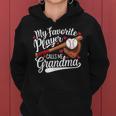 My Favorite Player Calls Me Grandma Baseball Heart Women Hoodie
