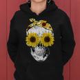 Skull Sunflower Skeleton Bandana Sunflower Skull Kapuzenpullover für Damen