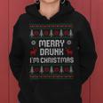 Ugly Christmas Drinking Merry Drunk I'm Christma Kapuzenpullover für Damen