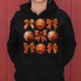 Girls Coquette Bow Basketball Mom Game Day Women Hoodie