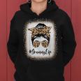 Grammy Life Bleached Leopard Messy Bun Mother's Day Women Hoodie