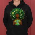 Green Black Afro Mother Earth Day Gaia Save Our Planet Earth Women Hoodie
