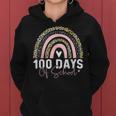 Happy 100Th Day Of School 100 Days Leopard Rainbow Boys Girl Women Hoodie