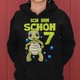 Ich Bin Schon 7 Years Boy Girl Birthday Turtle Kapuzenpullover für Damen