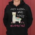 Just A Girl Who Loves Alpacas Alpacas Slogan Kapuzenpullover für Damen