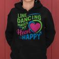 Line Dancing Hace Mi Corazón Feliz Danza Cuello Sudadera con capucha para mujer