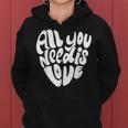 All You Need Is Love Retro Style Valentine's Day Heart Women Women Hoodie