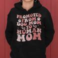 Promoted From Dog Mom To Human Mom Pregnancy Reveal Baby Small Black Women Hoodie