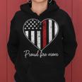 Proud Fire Mom Of A Firefighter Mother Heart Women Hoodie