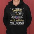 Proud Wife Of A US Army Veteran Flag Veterans Day Women Hoodie
