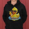 Retro Groovy Yellow Rubber Duck Peace Duck Lovers Women Hoodie
