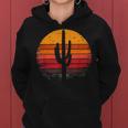 Retro Sunset Saguaro Cactus Vintage Desert Graphic Women Hoodie