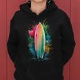 Surfer Women's Colourful Watercolour Surfing Kapuzenpullover für Damen