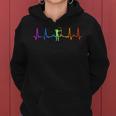 Traditional Archery Bowhunting Bowhunter Hd0 Damen Mädchen Bogenschützen Herzschlag Puls Regenbogen Schwarz S Kapuzenpullover für Damen