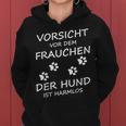 Vorsichtor Dem Frauchen Der Hund Ist Harmlos Gassi Women's Kapuzenpullover für Damen