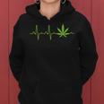 Weed For And Marijuana Leaf Heartbeat Kapuzenpullover für Damen