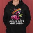 Women's And Up Goes The Luzie Flamingo Party Dancing Slogan With-Neck Kapuzenpullover für Damen
