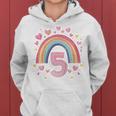 Children's Birthday 5 Girls Rainbow Fairy Fifth 5 Years Old Kapuzenpullover für Damen