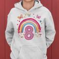 Children's Birthday 8 Girls Rainbow Fairy Eight 8 Years Kapuzenpullover für Damen