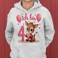 Children's Cute Deer I Am 4 Children's Birthday 4Th Birthday Girl Kapuzenpullover für Damen