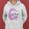 Children's Kitten Birthday Cat 6 Birthday Girls 6 Years Kapuzenpullover für Damen