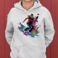 Colourful Ski Jumper Girl On Women's Ski Jumping Long-Sleeved Kapuzenpullover für Damen