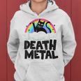 Death Metal Cat Satanic Banda De Punk Rock Para Niños Metal Rainbow Sudadera con capucha para mujer