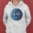 Flower Of Life With Earth Sacred Geometry Yoga Blue Kapuzenpullover für Damen