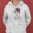 Girl Powerintage Pin Up Retro Strong Woman Unbreakable Gray Kapuzenpullover für Damen